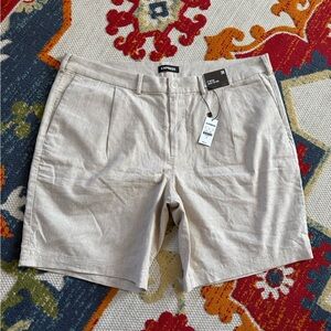 Express Men's Beige Flat Front Shorts